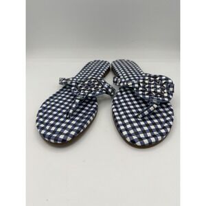 Cato sandals Gingham Blue/White contemporary Cottage beach size 10